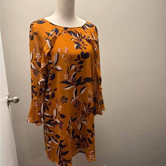 Ana Taylor Print Mustard Dress - Picture 2 of 6
